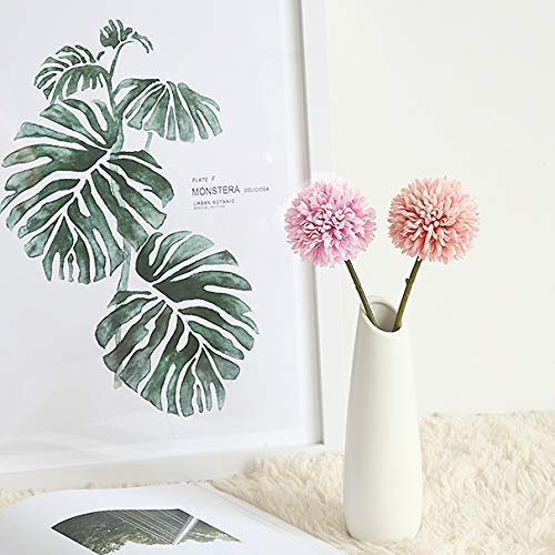 12pcs Pink Artificial Flowers Silk Chrysanthemum Ball Hydrangea Bridal Wedding Bouquet for Home Garden Party Decor (Grapefruit Pink) - color: Grapefruit Pink,12pcs