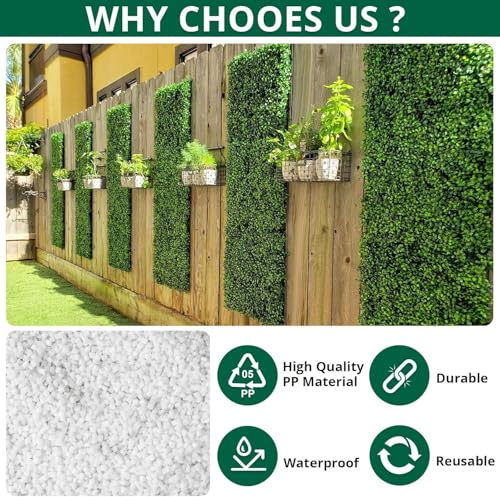 12 Pack 24"x16" Artificial Grass Wall Panels 2'' Height Boxwood Privacy Hedge Screen, UV Protected Indoor Outdoor Garden Wedding Party Backdrop Decor, 32 SQ FT Greenery Fence Panels, 100 Zip tie - size: 16inch x 24inch