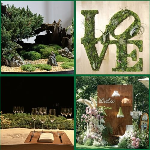 5.3oz Dark Green Artificial Moss - Faux Moss for Potted Plants, Fake Moss for Crafts, DIY Models, Fairy Gardens, Table Centerpieces & Wedding Floral Decor - color: Dark Green, size: 5.3oz