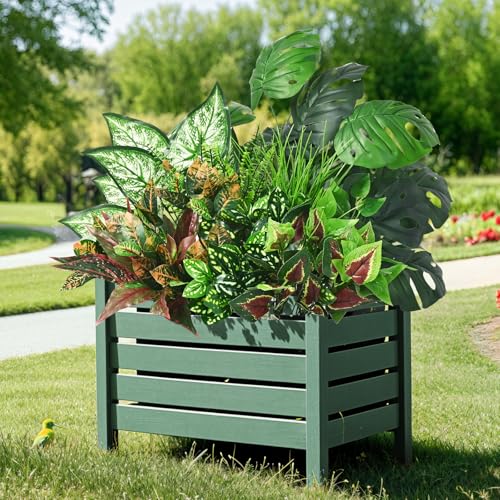 Waipfaru Artificial Plants Outdoor UV Resistant, Realistic Fake Plants Artificial Greenery, Large Bunches Faux Plants for Indoor Outdoor Porch Patio Garden Spring Summer Home Decor (Large 10pcs) - color: Monstera Deliciosa, size: 10 Bundles