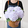 JINWOE Light Purple Fake Hydrange Flowers, 5Pcs 20Inch Large Boho Silk Flowers, Lifelike Hydrangeas Artificial Flowers for Bouquet Table Centerpieces Baby Showers Wedding Home - color: Light Puple