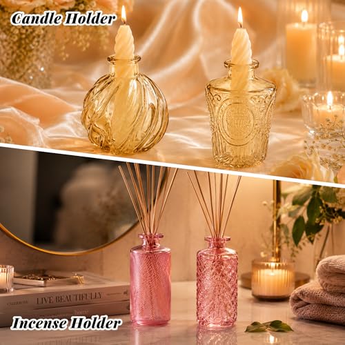 22 Pack Glass Bud Vase Set, Small Flower Vase Set Bud Vases for Wedding Centerpiece Table Decor, Vintage Small Vases for Room Home Dining Party Table Center Decor (Amber Set, 22 Pack) - color: Amber Set, size: 22 Pack