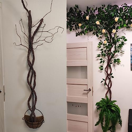 118" Flexible Large Artificial Fake Reptile Plants Tree Branches Twigs Cherry Blossom Liana Wall Hanging Wreath Trunk Stick Vines Garland Wedding Garden X'Mas Halloween Jungle Decoration - size: Large