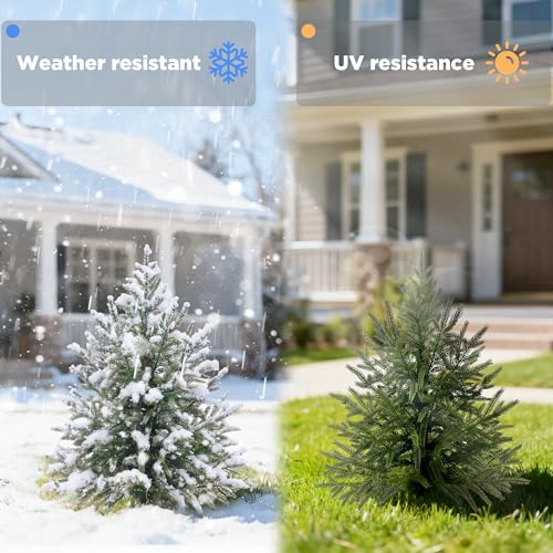 2FT Artificial Cedar Tree 1-Pack, Real Touch Faux Cedar Topiary in Black Pot, Small Indoor Outdoor Fake Evergreen Plant for Desk, Tabletop, Shelf Decor - color: 1, size: 2ft