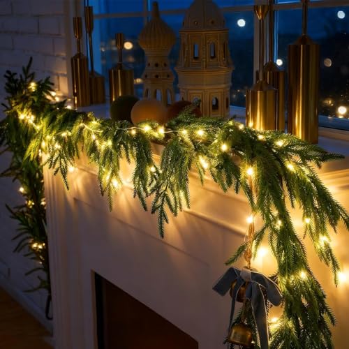 6ft Artificial Christmas Garland - Realistic Faux Pine Garland for Fireplace Mantel, Indoor Outdoor Holiday Decor, Xmas Party Decoration (1 Pack) - size: 6.1ft