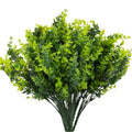 8 Bundles UV Resistant & Non-Fading Artificial Boxwood Shrubs - Fake Greenery Plants for Outdoor Indoor, Farmhouse, Garden, Porch, Patio, Wedding Decoration