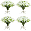 Imncya 120 Pcs Babys Breath Artificial Flowers, Babies Breath Faux Bulk Greenery, Real Touch White Gypsophila Fake Flower for Outdoors, Wedding Bouquets, Party, Home and Garden Decoration