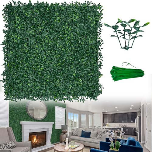 ODTORY Artificial Boxwood Wall Panels 20x20 inch 14Pcs, UV-Anti Faux Greenery Grass Hedge for Privacy Screen，Fake Ivy Plant Fence for Outdoor Garden, Backyard, Balcony, and Indoor Home Decoration - size: 20"X20" 14P