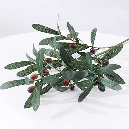SzJias Olive Branches for Vases Artificial Olive Branches Faux Tree Branches Stems for Vase (6 Branches, 28.7 inch/Each)