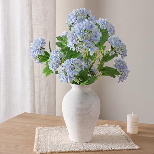 Ceramic Flower Vase Home Decor, 9 in Farmhouse Table Vase Rustic Vintage Living Room Kitchen Bedroom Pottery Decorative Vases for Flowers House Shelf Office Coffee Desk Dining Entryway Decor, White - color: 9 in - Antique White