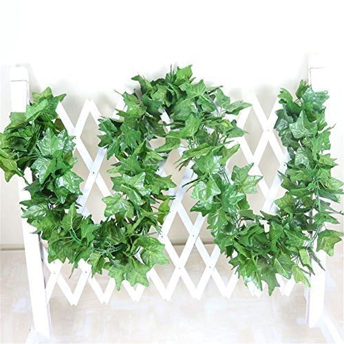 40 Ft Artificial Ivy Silk Vines Fake Hanging Plants High Simulation Garlands Greenery Chain for Home Wedding Wall Party Decoration, Pack of 5 - size: Leaves Dia:2.76"