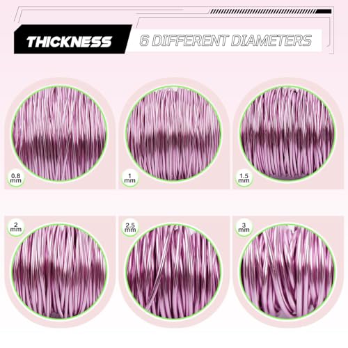 Aluminum Craft Wire,20 Gauge (0.8mm) Light Pink Bendable Wire,100 Feet Continuous Roll for Jewelry Making,Sculpting,Floral & Armature Projects - size: 20 Gauge 100Ft, style: Light Pink