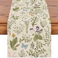 Artscope Wildflowers Floral Spring Table Runner, Summer Flowers Plants Butterfly Holiday Kitchen Dining Table Decoration for Spring Home Decor 13x120 Inch - size: 13" x 120"