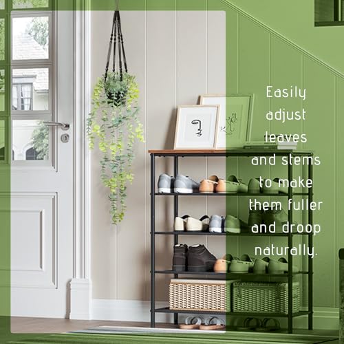 Artificial Hanging Eucalyptus Plant in Pot, 24" Fake Hanging Plants for Home Decor, Faux Hanging Greenery for Shelf Bathroom, Kitchen, Office, Wall, Bedroom, Indoor Decor - color: Eucalyptus