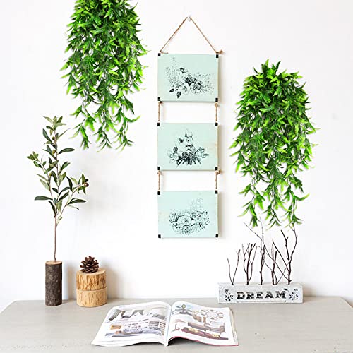 8 Pack Artificial Hanging Plants Fake Greenery Plants Fake lvy Vine for Home Wall Garden Indoor Outdoor Decoration (31'' Faux Boston Ferns,Palm Leaves)