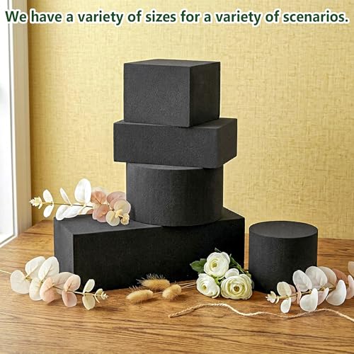 Max Shape Black Floral Foam Blocks 4.02"x4.02"x2.99" for Artificial & Dried Flowers, Reusable Floral Foam Blocks, Water Resistant Flower Foam Blocks, Dry Floral Foams for Artificial Flowers 4Pack - color: 4 Pack, size: 4x4x3"