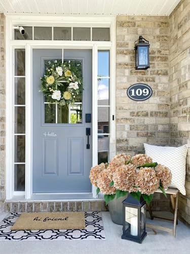 ZYTUYO 5 Pcs Light Coffee Silk Hydrangeas Artificial Flower Boho 20'' Faux Hydrangeas for Fall Indoor Home Decor Spring Kitchen Living Room Outdoor Porch Wedding Flower Arrangement - color: Light Coffee