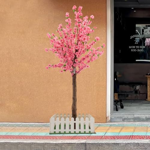 Artificial Cherry Blossom Trees for Home Decor Pink Faux Cherry Blossom Tree Fake Cherry Tree Cherry Blossom Tree for Indoor Outdoor Office Wedding Party Decor (5FT Tall/1.5M) - color: Pink, size: 5FT Tall/1.5M