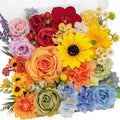 TINGE TIME Fake Flowers Artificial Flowers Peonies Bulbous Chrysanthemum Daisy Hydrangea Sunflower Violets Dahlia Daffodils Epiphyllum Orchid Cherry Blossom Camellia Leyaron (Rainbow Colorful) - color: Rainbow Colorful