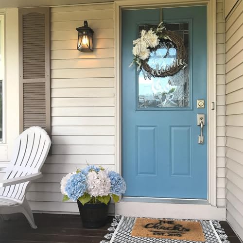 JINWOE Light Blue Flowers Real Touch Artificial Hydrangeas, 3Pcs 21" Large Royal Latex Silk Flowers,Long Stems Fake Flower Bouquet for Centerpieces Table Home Party - color: Blue, size: 3pcs