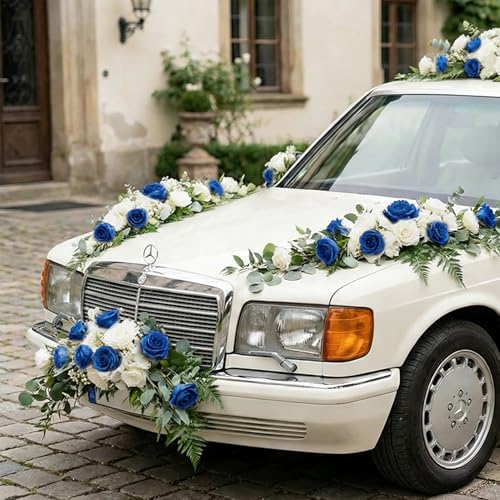 100Pcs Real Looking Blue and White Blend Artificial Rose Flower Heads, Foam Fake Roses for DIY Wedding Decorations Baby Shower Centerpieces Home Party Valentine's Day Mother's Day Decor - color: 100pcs Blue and White Ombre