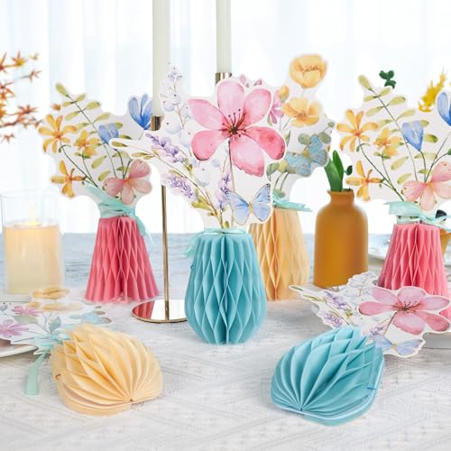 Hopecore 9 PCS Wildflowers Centerpieces Wildflowers Birthday Party Decorations Honeycomb Table Centerpieces Supplies for Home Wedding Baby Shower Decor - color: Wildflower