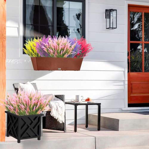 Artificial Lavender Flowers 6 Pieces for Wedding Decor and Table Centerpieces, Lifelike Fake Plant Bouquet to Brighten up Your Home Garden Valentine's Day Indoor Outdoor Decor (Pink) - color: 6bundles--lavender Pink