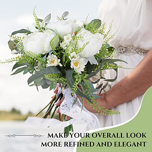 Zeyune 50pcs Artificial Peonies Flowers 4'' Fake Peonies DIY Craft Silk Flower Bulk for Home Wedding Bridal Bouquet Birthday Dining Room Table Centerpieces Backdrop Party Decor(White) - color: White