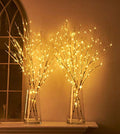 Hairui Lighted Artificial Twig Birch Tree Branch with Fairy Lights 32in 150 LED Plug in Lighted Willow Branch for Christmas Wedding Party Decoration 2 Sets (Vase Excluded) - style: White Birch+Warm White 2set