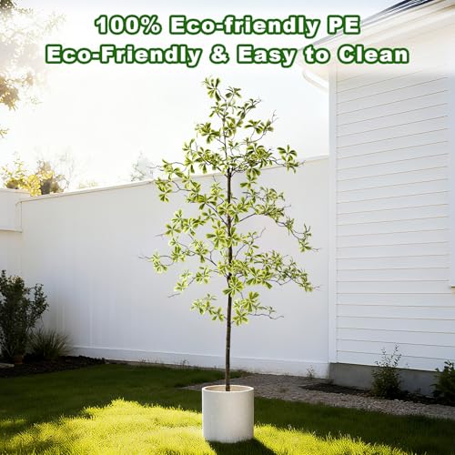 Bailikang 6FT Artificial Black Olive Tree Artificial Olive Plants, Tall Faux Olive Tree Faux Silk Plant Fake Plant Ultra-Realistic Silk Leaves & Natural Trunk Indoor Outdoor Use - color: White Olive Tree, size: 6ft