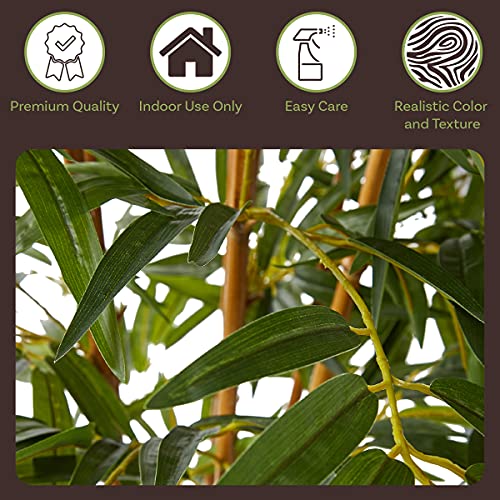 Artificial Bamboo Tree - 6FT Fake Plant with Adjustable Leaves and Pot - Faux Plants Indoor for Home, Restaurant, or Office Décor by Pure Garden