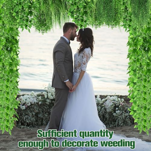 Daifunli 8 Pcs Artificial Hanging Plants Fake Hanging Ferns Plastic Faux Plants for Wall Room Garden Garland Indoor Outdoor Decor No Basket (Boston,Eucalyptus,Ivy Vine,String of Pearls) - style: Boston, Eucalyptus, Ivy Vine, String of Pearls