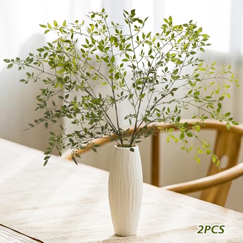 Fake Plants Eucalyptus Stems,Plastics Ficus Stems for Vase Artificial Plants,Greenery Stems Branches for Vase Faux Plants Indoor,Faux Greenery Indoor Vase Fillers for Home Decor (Green,3Pcs) - color: Green 3pcs