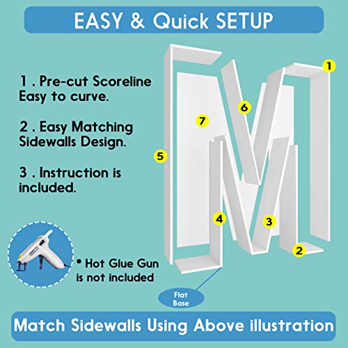 2FT Letter M Mosaic Balloon Frame Letter DIY Fillable Letters Kit for Birthday Party Wedding Backdrop Decor - color: Letter M, size: 2FT