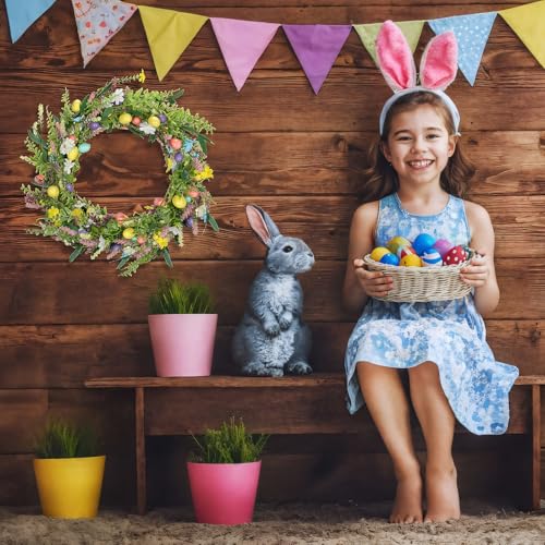 6.5 ft Easter Garland-Spring Garland Egg and Mixed Berry Garland Hanging Rustic Spring Pastel Wreaths DIY Artificial Decorations Garland for Home Indoor Outdoor Easter Mantel Decorations - color: Easter01