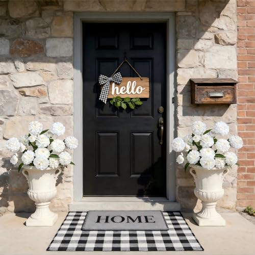 INXUGAO Artificial Flowers for Vase,6 Bunches Fake 27.5“ White Long Stems Silk Pompon Dahlia for Indoor Outdoors Home Decor, Front Door Porches Yard Patio Garden Planters - color: White