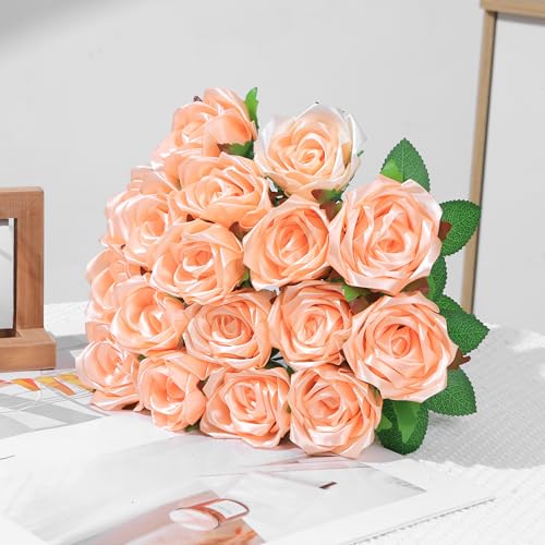 DIY Forever Rose Petals Kit, 100Pcs Pre-Made Satin Flowers for Handmade Bouquets, Wedding, Anniversary, Christmas Decor (Light Champagne) - color: 100 Pcs Light Champagne