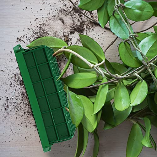 Boao 12 Pieces Floral Foam Cage Holder with Floral Foam for Fresh Flowers Cage Bowl for Table Centerpiece Flower Arrangement, Rectangle, 11.8 x 4.7 x 3.1 Inch