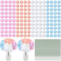Giegxin 120 Pcs Artificial Hydrangea Flowers Bulk, Blue, Pink, White, Light Pink, Faux Silk Hydrangea Flower Heads with 120 Stems for Wedding Centerpieces, Home, Garden, Baby Shower, Party (4 Colors)