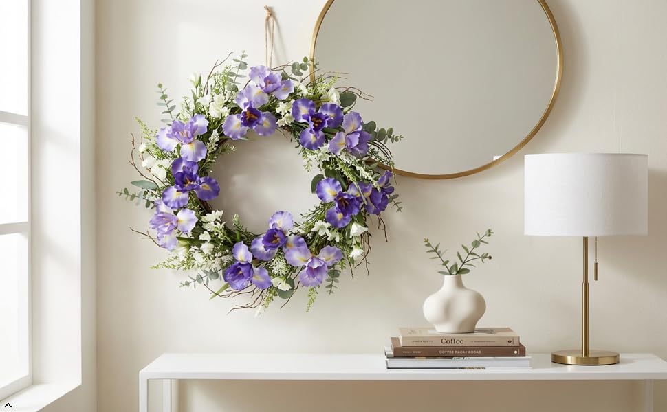 Rikyo 3pcs Artificial Iris Flower Purple Silk Flower 9 Heads, 36 Inch Artificial Flowers Bouquet Fake Outdoor Cemetery Flower Arrangements and Wedding Holding Flowers, Dining Table Centerpieces - color: Purple