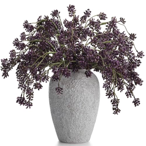Thiccywoov 3 Pcs Plum Faux Berry Stems Artificial Dusty Sedum Berry Stems Picks Branches Faux Spray for DIY Holiday Farmhouse Home Mantel Harvest Decorations (32 Inch) - color: Plum, size: 32 inches