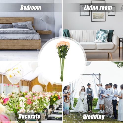 8pcs Light Rose Flowers Artificial Fake Roses for Wedding Party Decoration Valentine’s Day Floral Arrangement Home Décor