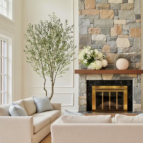 Nafresh Majestic Faux Olive Tree 10ft – Artificial Olive Tree Indoor & Outdoor with Lifelike Leaves & Textured Branches for Living Room, Office, Entryway,Patio