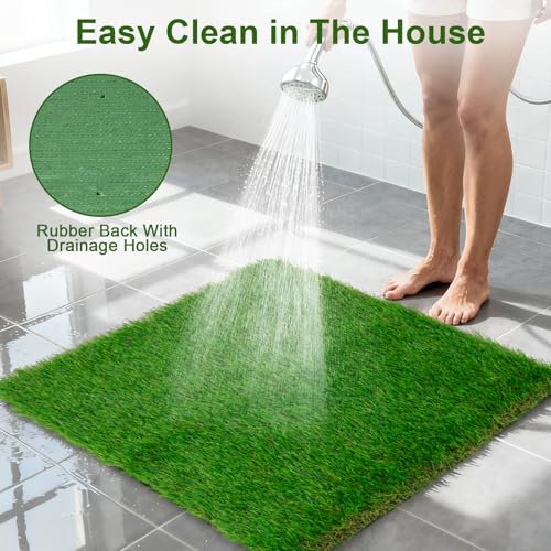 Grass Pee Pads for Dogs, 2-Pack 14 x 18 Inch Artificial Grass Replacement Mats, Reusable Fast-Drain Dog Potty Turf for 16 x 20 Inch Trays, Indoor Puppy Potty Training - size: 2PCS | 14x18