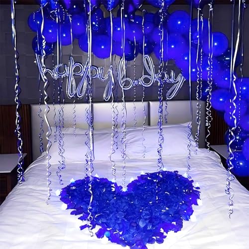 Grever 1000 Pieces Artificial Silk Rose Petals Faux Blue Flowers for Wedding Valentines Proposal Anniversary and Romantic Party Decoration (Blue) - color: Blue