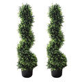 Artificial Topiary Tree, Spiral Cedar, 37 Inch, 2-Set