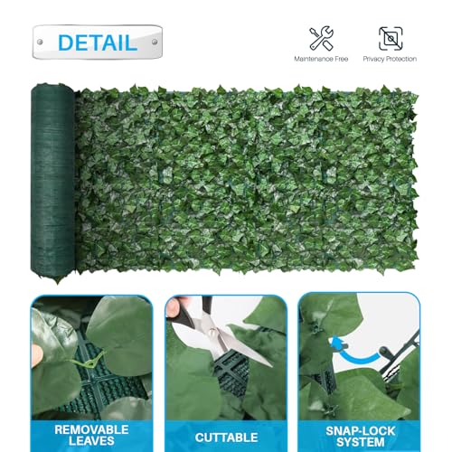 Patio Paradise 58"x117"-1Pc Faux Ivy Fence Privacy Screen Artificial Greenery Wall Backdrop,Fake Grass Wall Panels for Outside Apartment Balcony,Vine Leaf Decor for Outdoor Patio Chain Link - color: Faux IVY Leaves with Net Backing, size: 58" x 117"