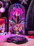 Mothers Day Flowers Gifts for Mom Women Birthday Gift, Galaxy Glass Rose Forever Eternal Crystal Flowers Rose in Glass Dome with Butterfly Mother's Day Roses Gifts for Mom Daughter Wife Grandma Pink - color: D Pink