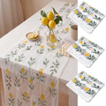 Mindsoft 3 Pcs Lemon Table Runner, 10ft Summer Tablecloth Yellow Lemon Party Decorations Gauze Embroidery Tulle Lace Runner for Table Wedding Birthday Bridal Baby Shower Holiday Dining Decor DIY - style: Lemon