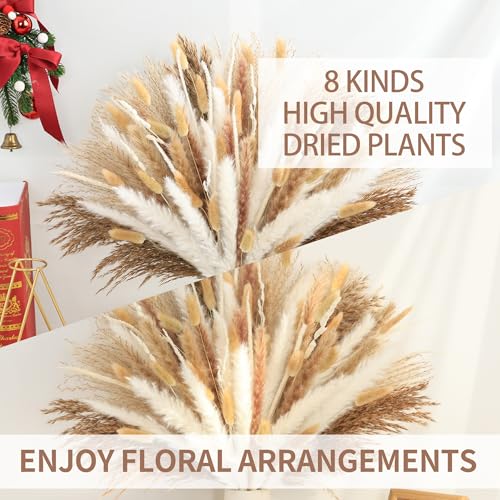 85pcs Natural Dried Pampas Grass Bouquet Boho Rustic Wedding and Home Decor Pampas Floral Arrangement for Living Room Bedroom Bathroom Office Party Decoration(17inch) - color: 85pc Pampas Gress